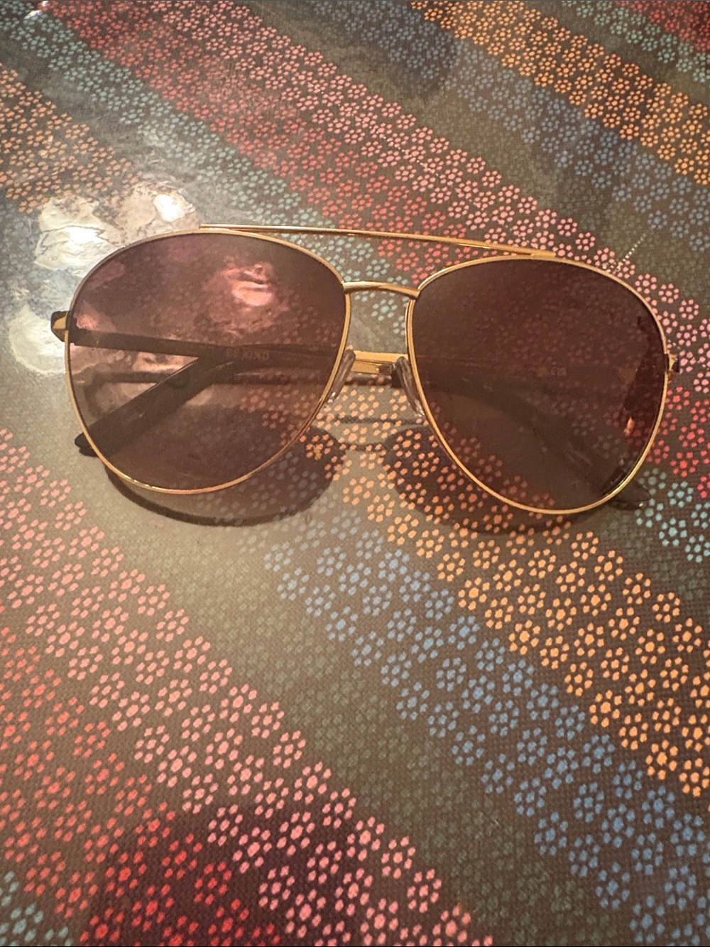 Kurt Geiger Gold Frame Aviator Sunglasses with Brown Lenses
